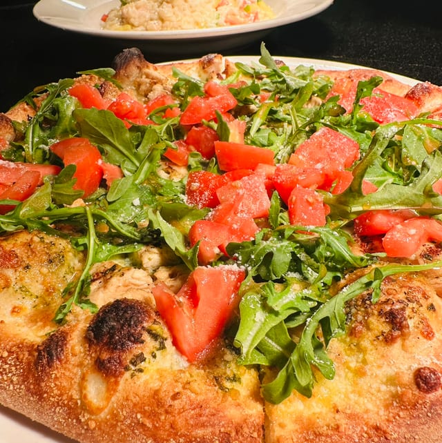 Chicken Salad Pizza.